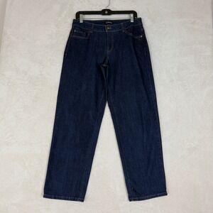 d.jeans Womens Dark Wash Denim Midrise Wide Straight Leg Jeans Size 10
